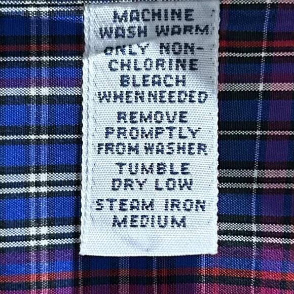 RALPH LAUREN Mens 16/L Blue Red Plaid Dress/Casual Button-Down 100% Cotton Shirt - Picture 10 of 10